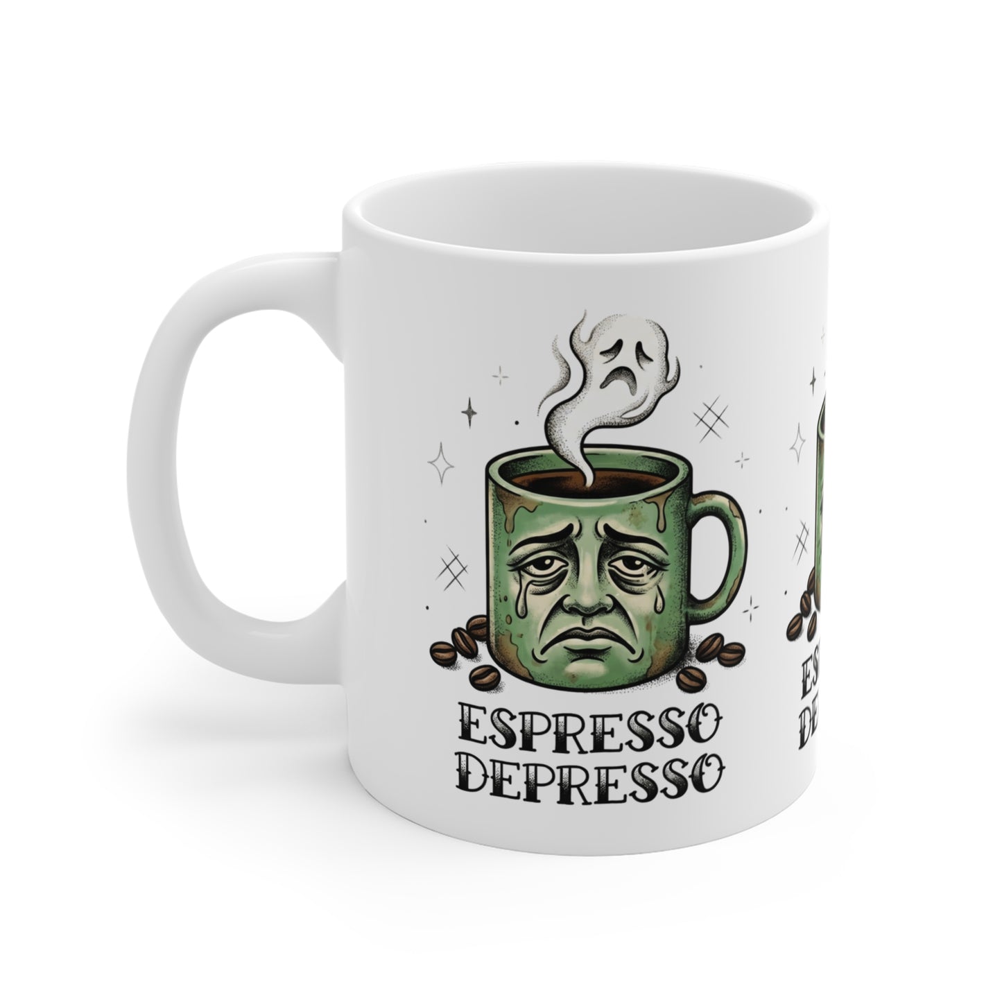 VOID - Espresso Depresso Mug — Funny Coffee Cup with Sad Face Espresso Design