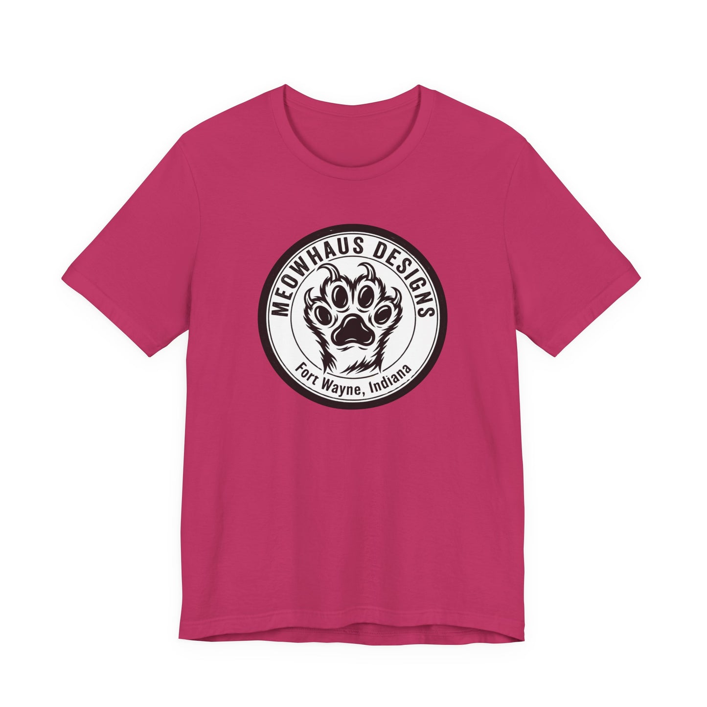Meowhaus Designs Paw Logo T‑Shirt — Fort Wayne Cat Lover Graphic Tee