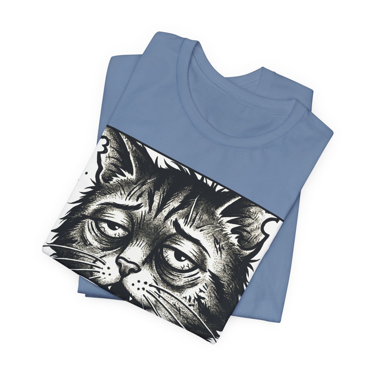 VOID - The Original Void Cat Tee — Tired Moody Cat Drinking Coffee Graphic T-Shirt