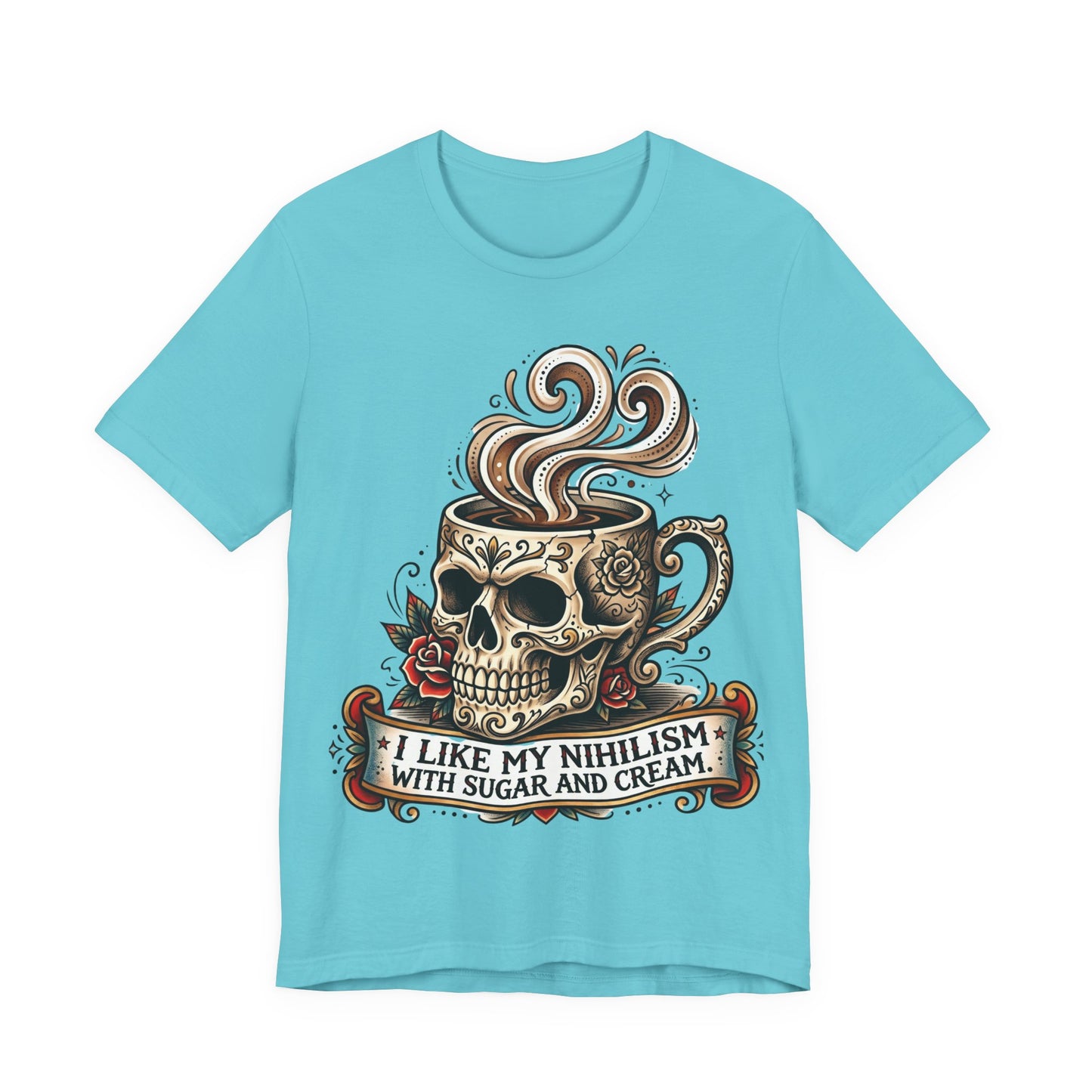 VOID - Skull Coffee Tee — "I Like My Nihilism With Sugar and Cream" Graphic T-Shirt