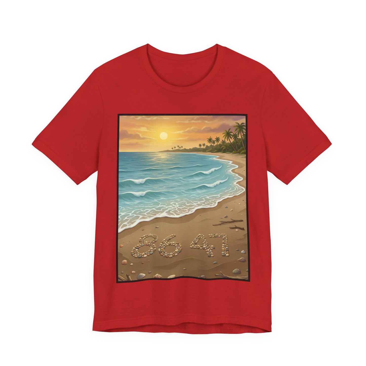 Another Nice Day At The Beach - Vertical - Beach Sunset Tee — Coastal Tropical Shoreline Graphic T‑Shirt