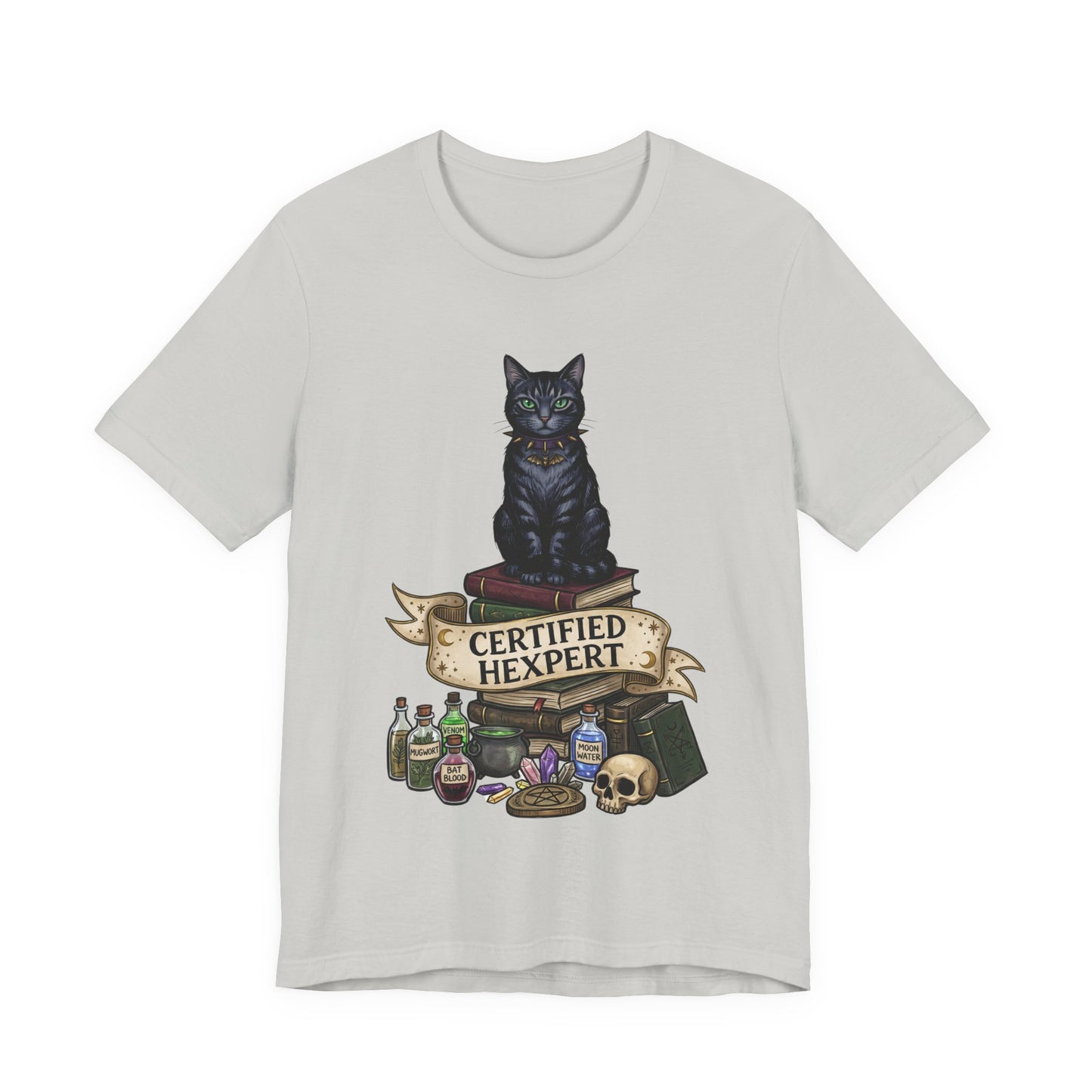 DarkArts - Hexpert (Color) T-Shirt — Black Cat Witchcraft Graphic Tee