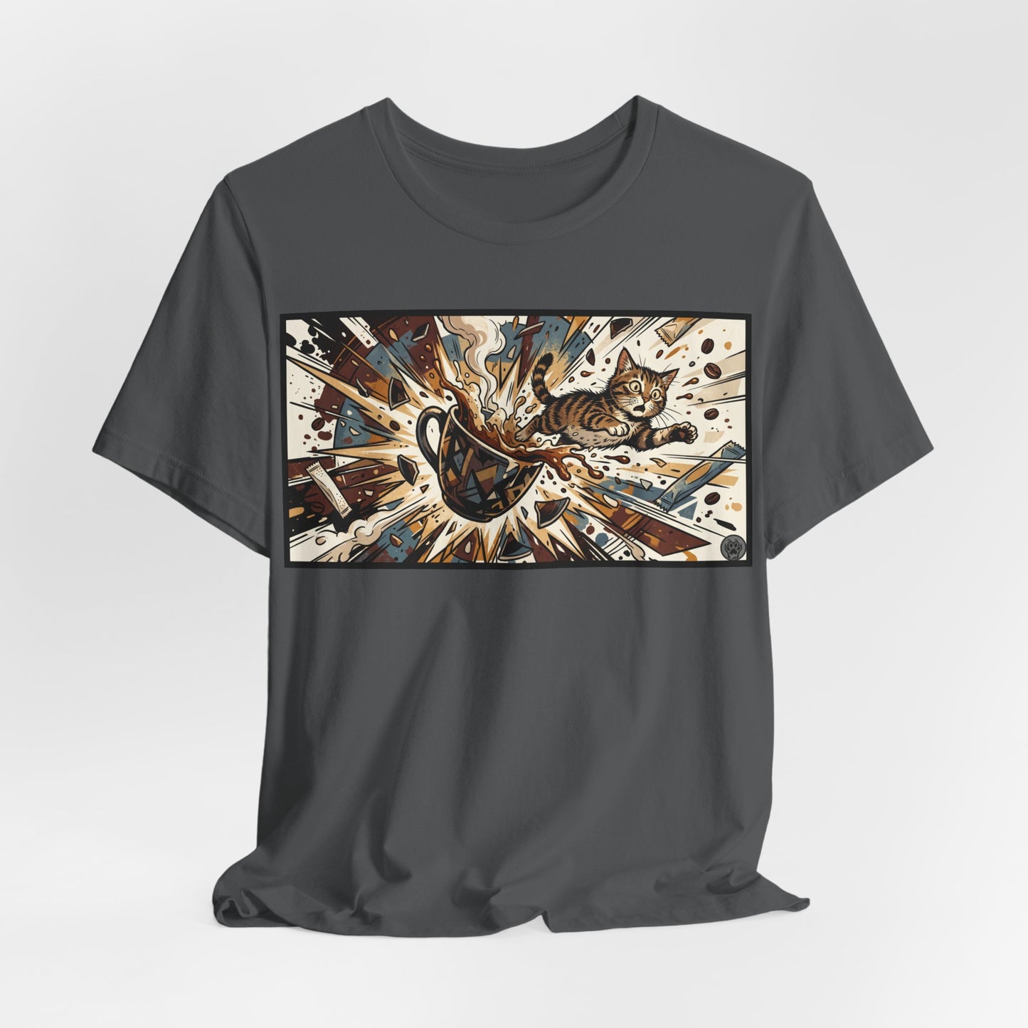 VOID - Coffee Cup Explosion Art Tee — Retro Abstract Coffee Splash T-Shirt