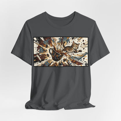VOID - Coffee Cup Explosion Art Tee — Retro Abstract Coffee Splash T-Shirt