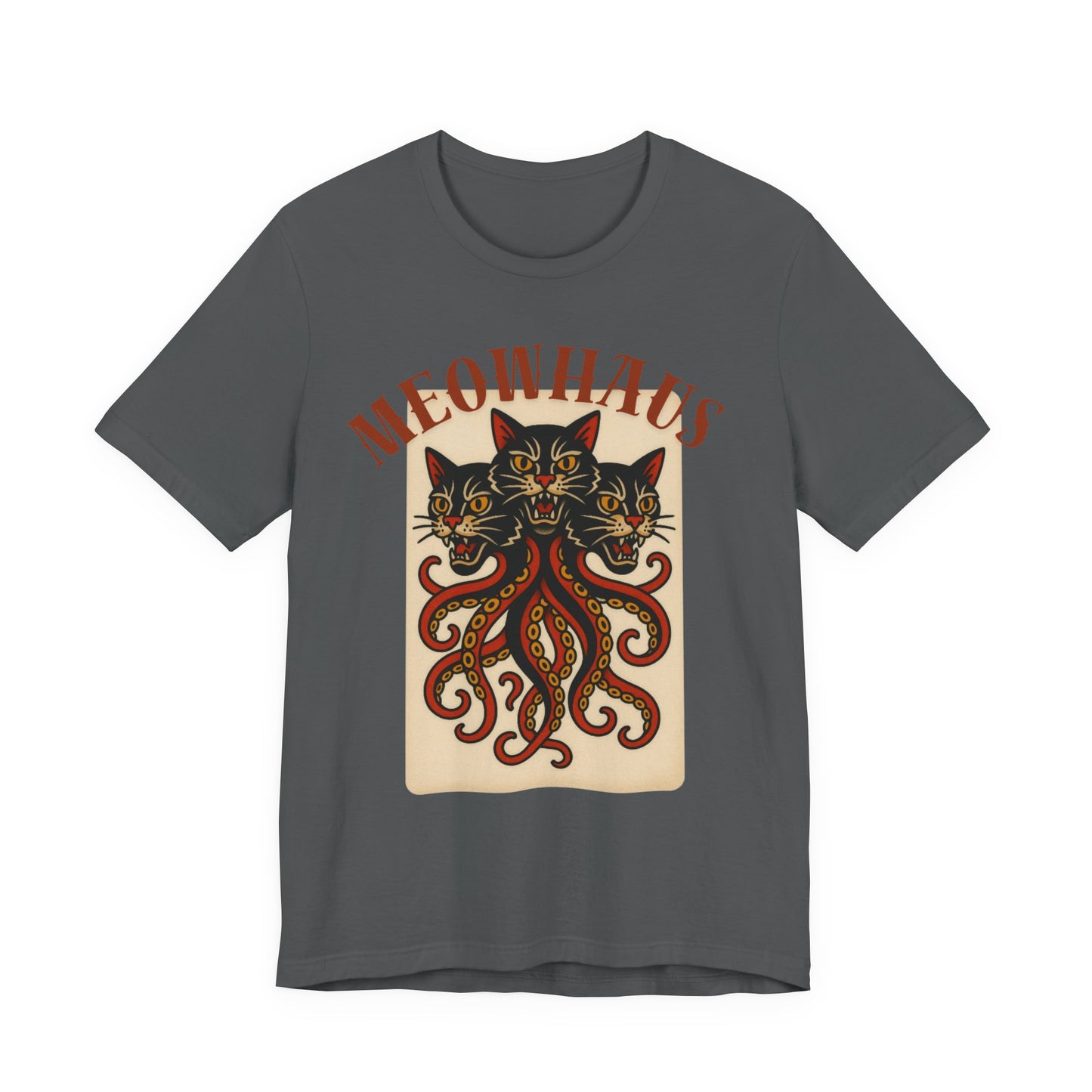 The Magic Three - Vintage Tattoo Meowhaus Cat-Octopus Graphic Tee