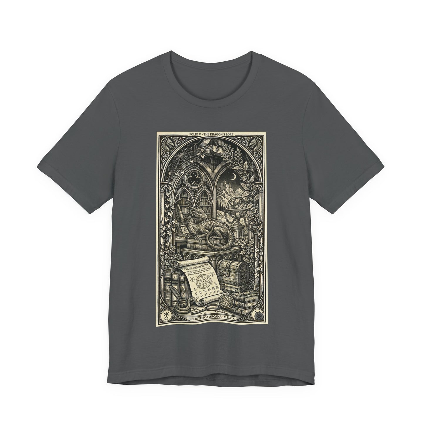 DarkArts Collection - Dragon - Occult Library T-Shirt — Vintage Tarot Alchemy Design