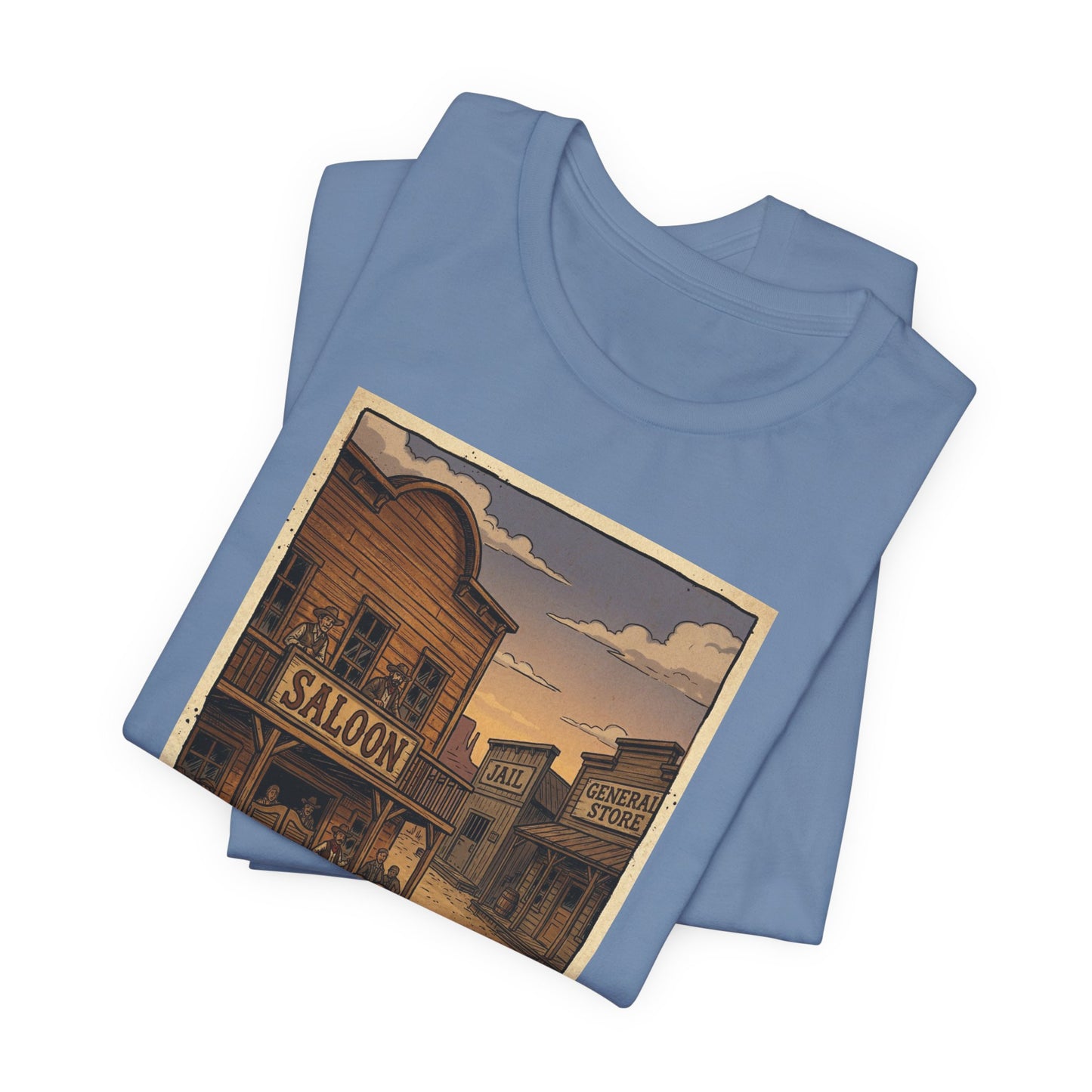 SheriffPaco - Vertical - Chihuahua Sheriff Western Saloon Showdown T-Shirt — Vintage Cowboy Sheriff Puppy Dog Graphic Tee