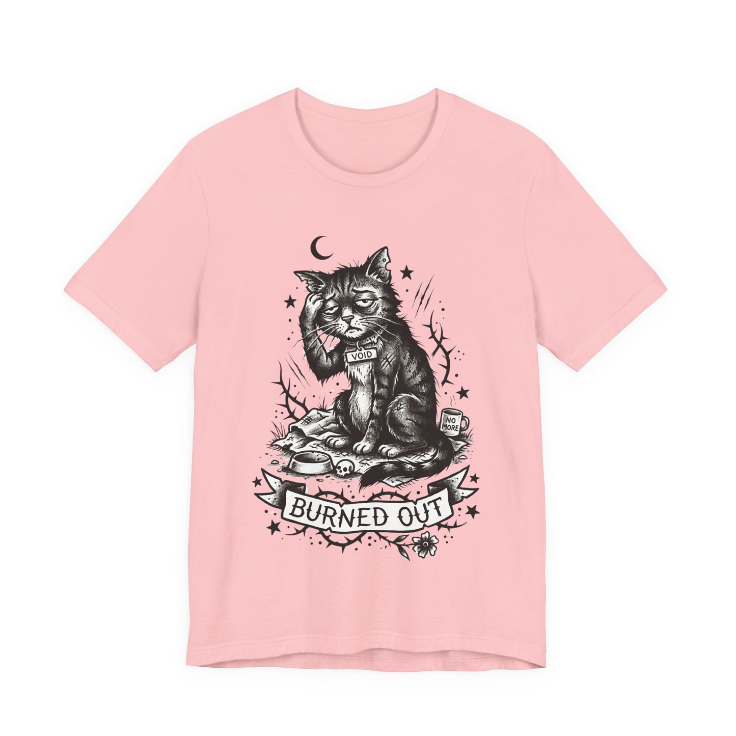 VOID - Burned Out Cat T-Shirt — Vintage Sad Cat Illustration Tee