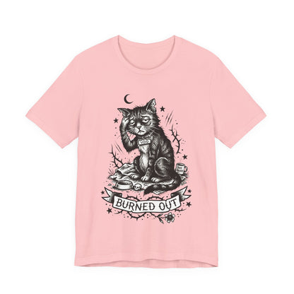 VOID - Burned Out Cat T-Shirt — Vintage Sad Cat Illustration Tee