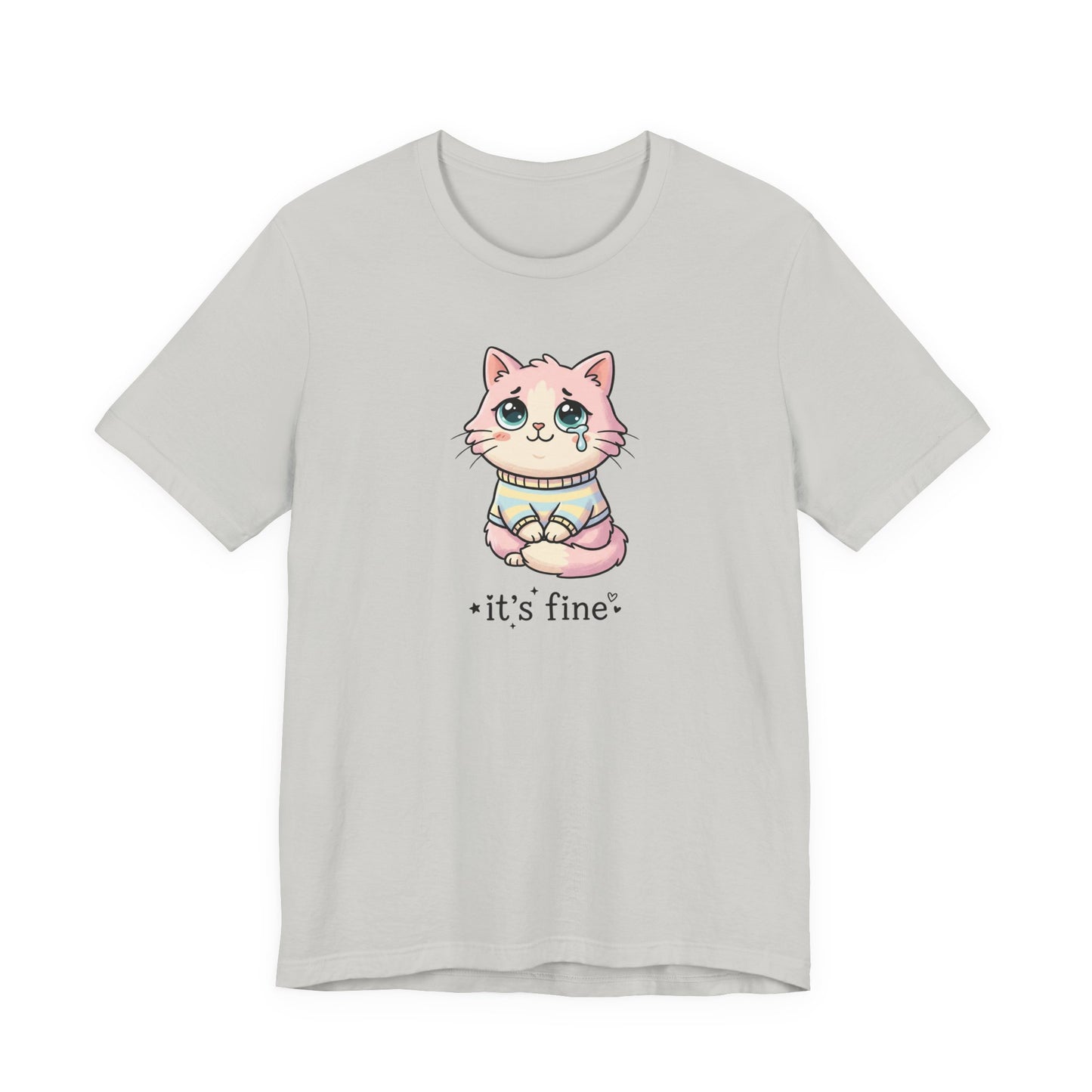 VOID - It's Fine - Cute Sad Cat Kitten Tee
