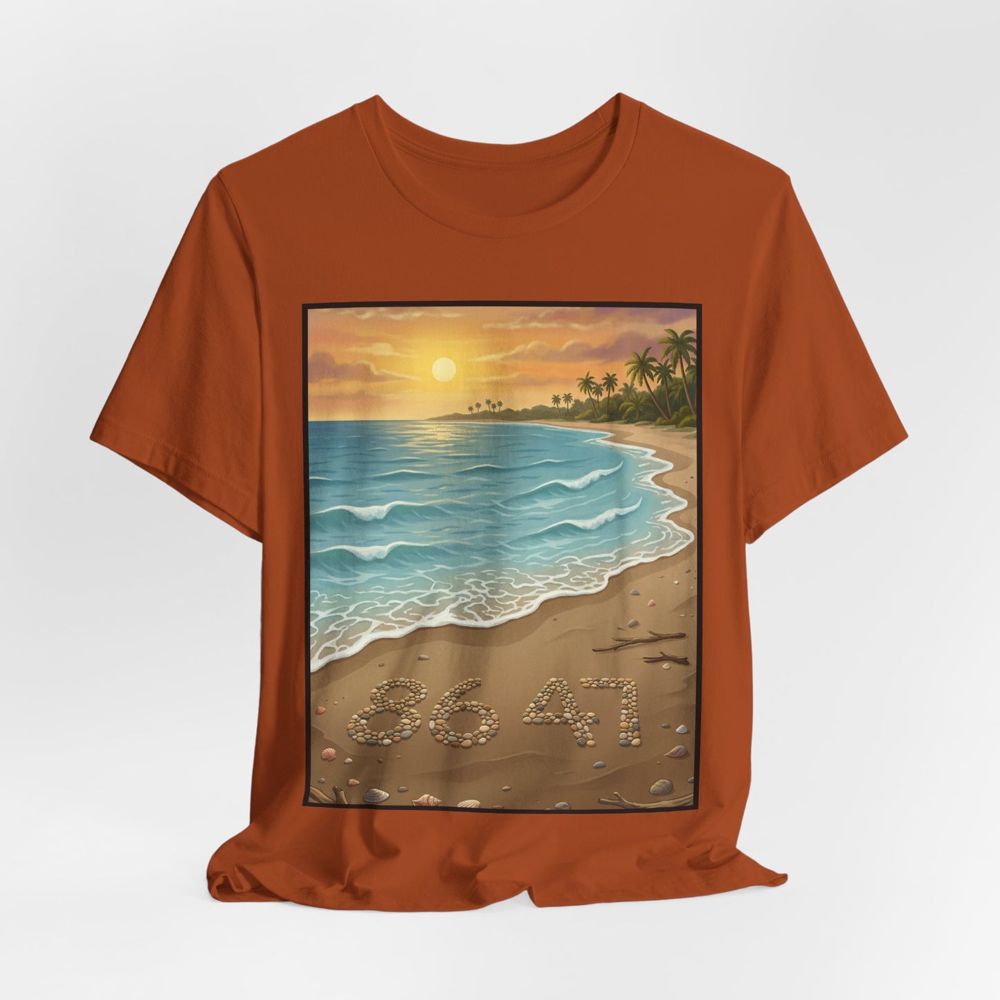 Another Nice Day At The Beach - Vertical - Beach Sunset Tee — Coastal Tropical Shoreline Graphic T‑Shirt