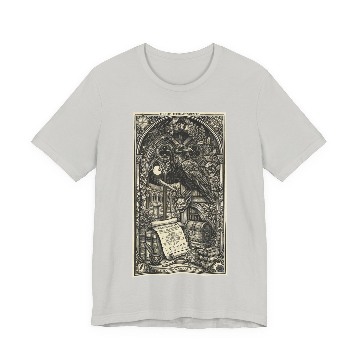 DarkArts Collection - Raven 2 - Raven Grimoire Tee — Gothic Occult Illustration T-Shirt