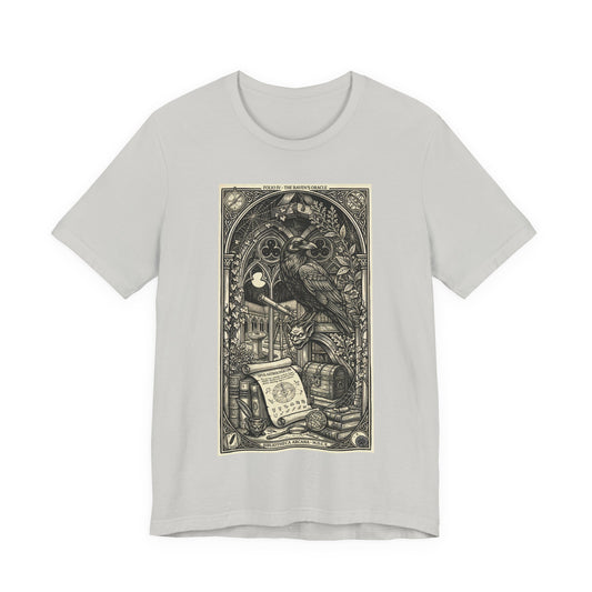 DarkArts Collection - Raven 2 - Raven Grimoire Tee — Gothic Occult Illustration T-Shirt