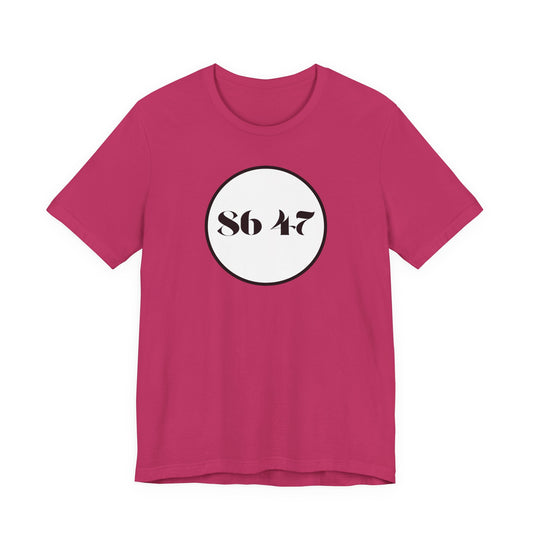 86 47 - Clean, Clear & Concise - Vintage Circle Number Tee — "86 47" Graphic T-Shirt