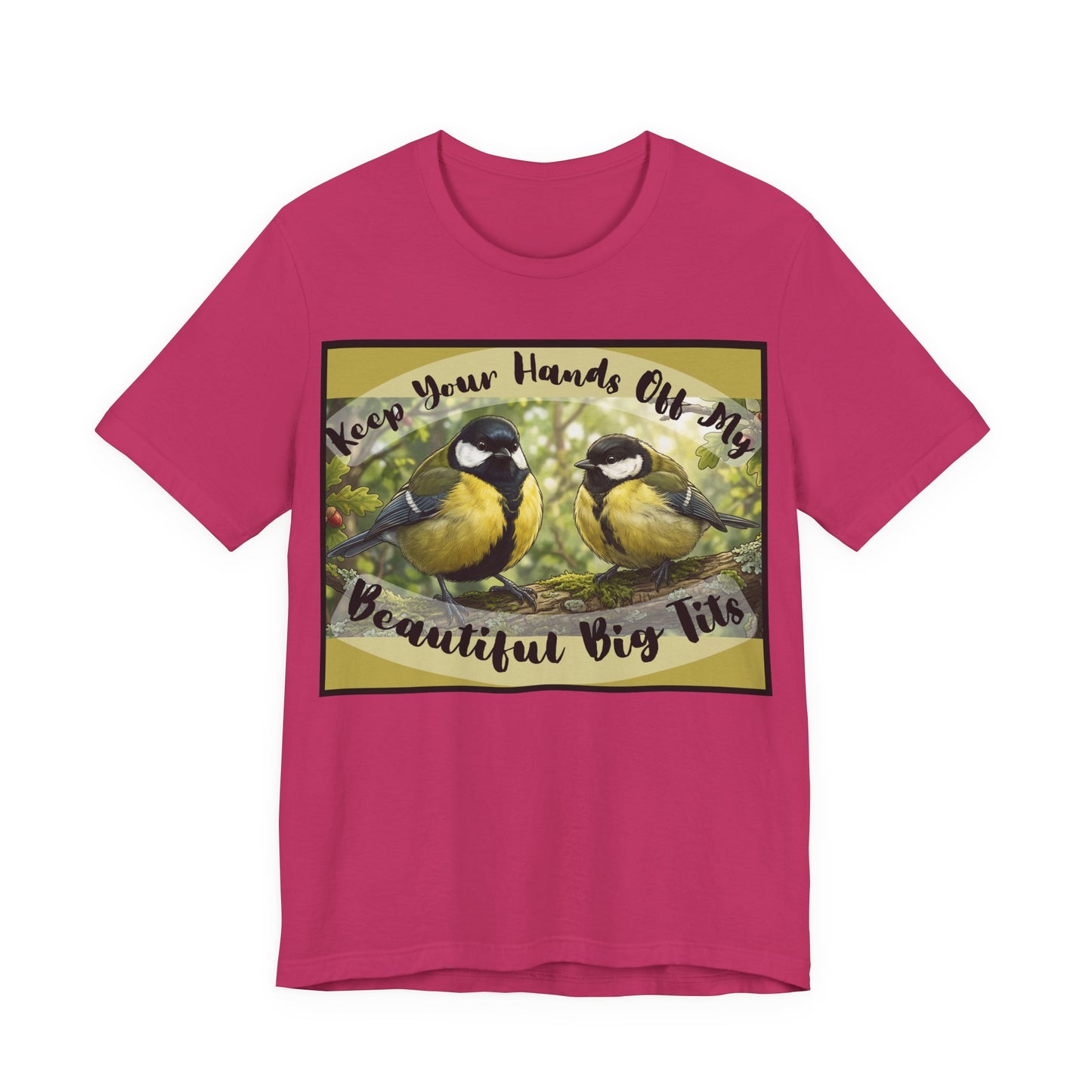 Funny Bird T-Shirt — Raunchy Birder Humor "Keep Your Hands Off My Beautiful Big Tits" Wordplay Pun Graphic Tee