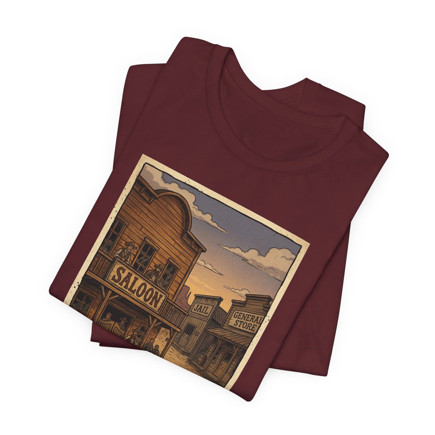 SheriffPaco - Vertical - Chihuahua Sheriff Western Saloon Showdown T-Shirt — Vintage Cowboy Sheriff Puppy Dog Graphic Tee
