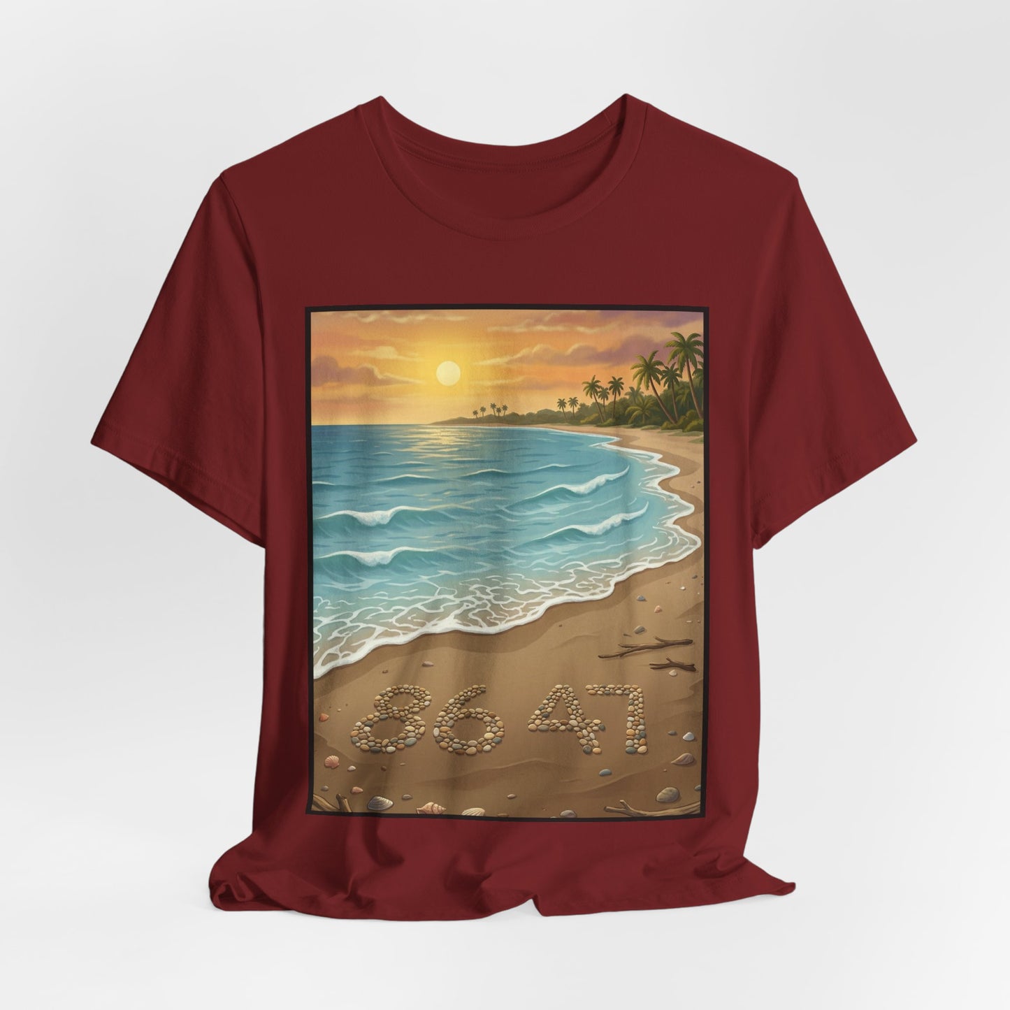 Another Nice Day At The Beach - Vertical - Beach Sunset Tee — Coastal Tropical Shoreline Graphic T‑Shirt