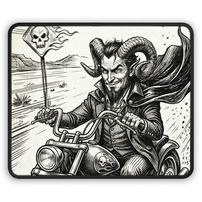 BLZB - Motorcycle - Devil Biker Harley Gaming Mouse Pad — Gothic Skull Rider Desk Mat