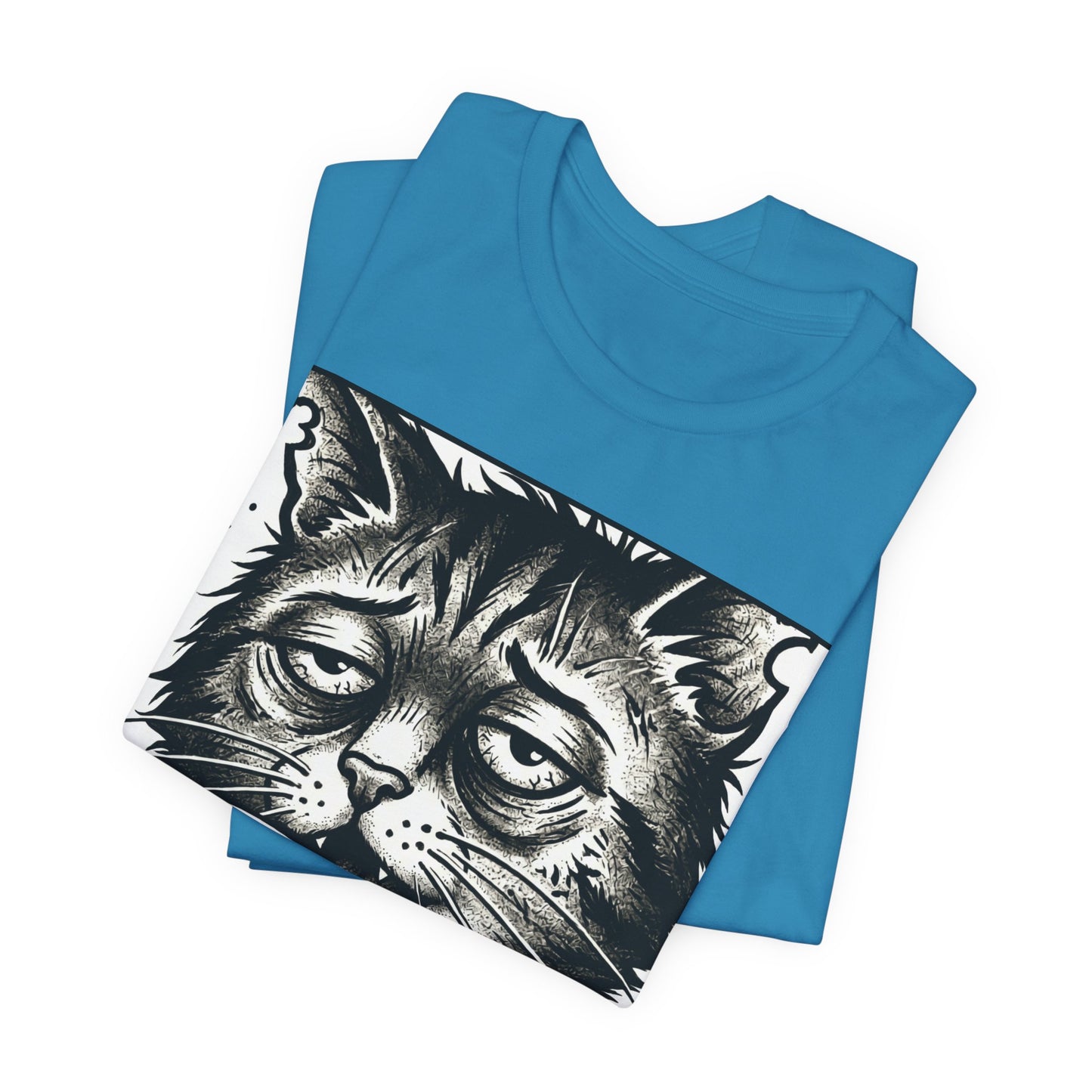 VOID - The Original Void Cat Tee — Tired Moody Cat Drinking Coffee Graphic T-Shirt