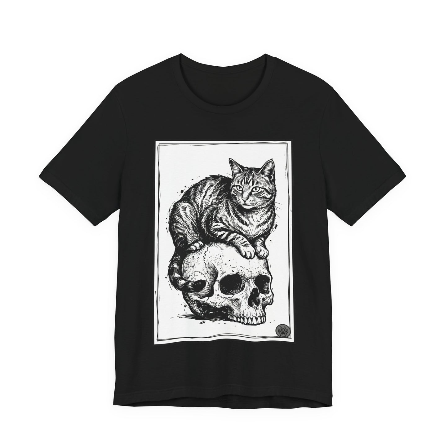 DarkArts Collection - Cat & Skull 2 T‑Shirt — Gothic Cat Skull Graphic Tee