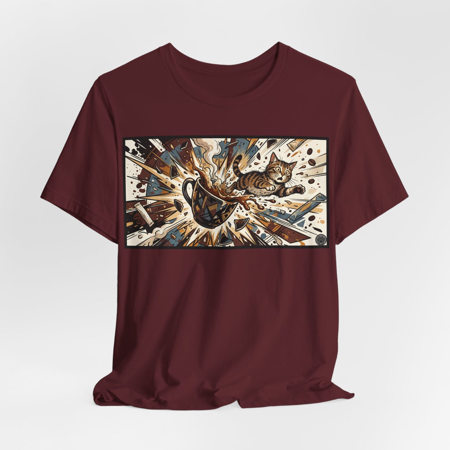 VOID - Coffee Cup Explosion Art Tee — Retro Abstract Coffee Splash T-Shirt