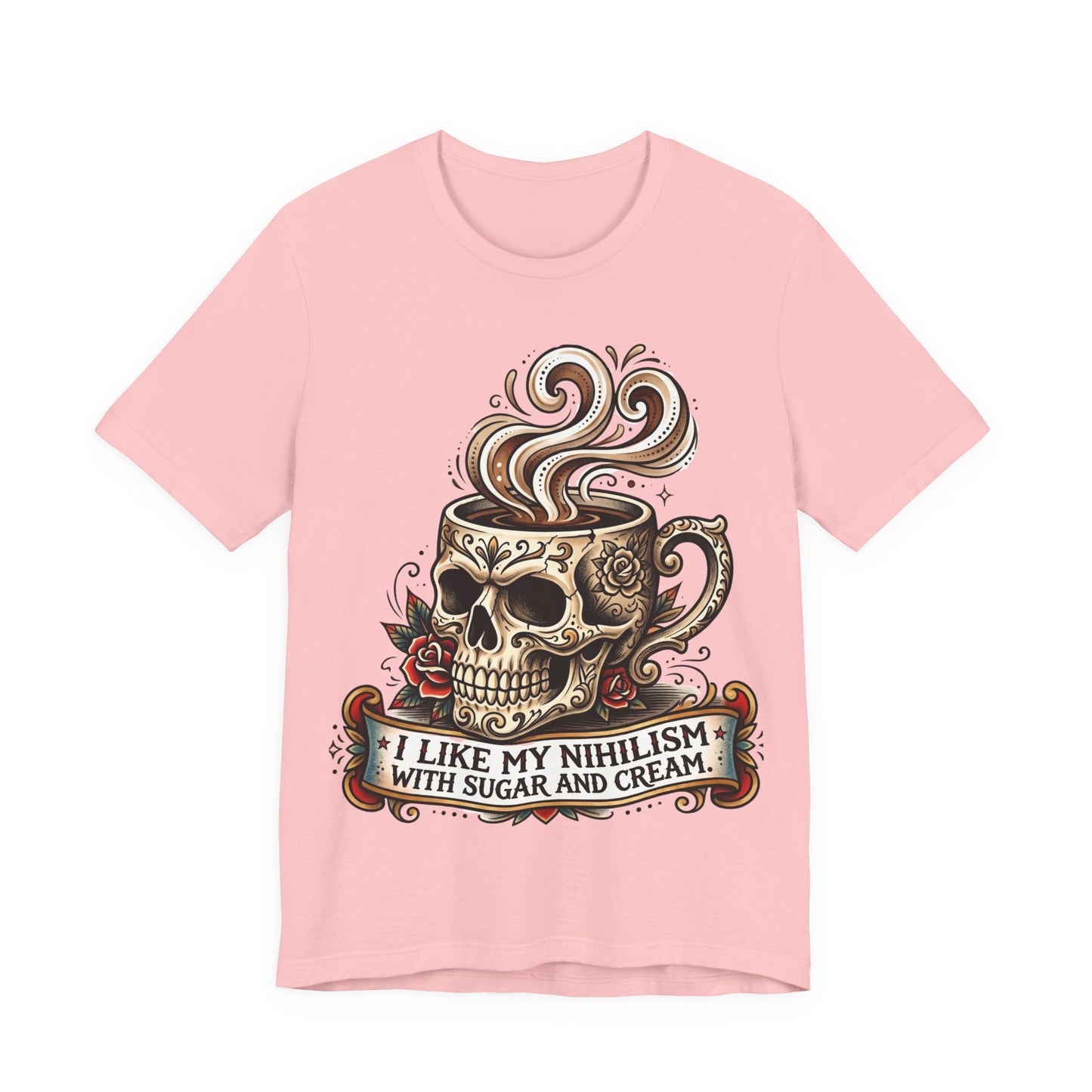 VOID - Skull Coffee Tee — "I Like My Nihilism With Sugar and Cream" Graphic T-Shirt