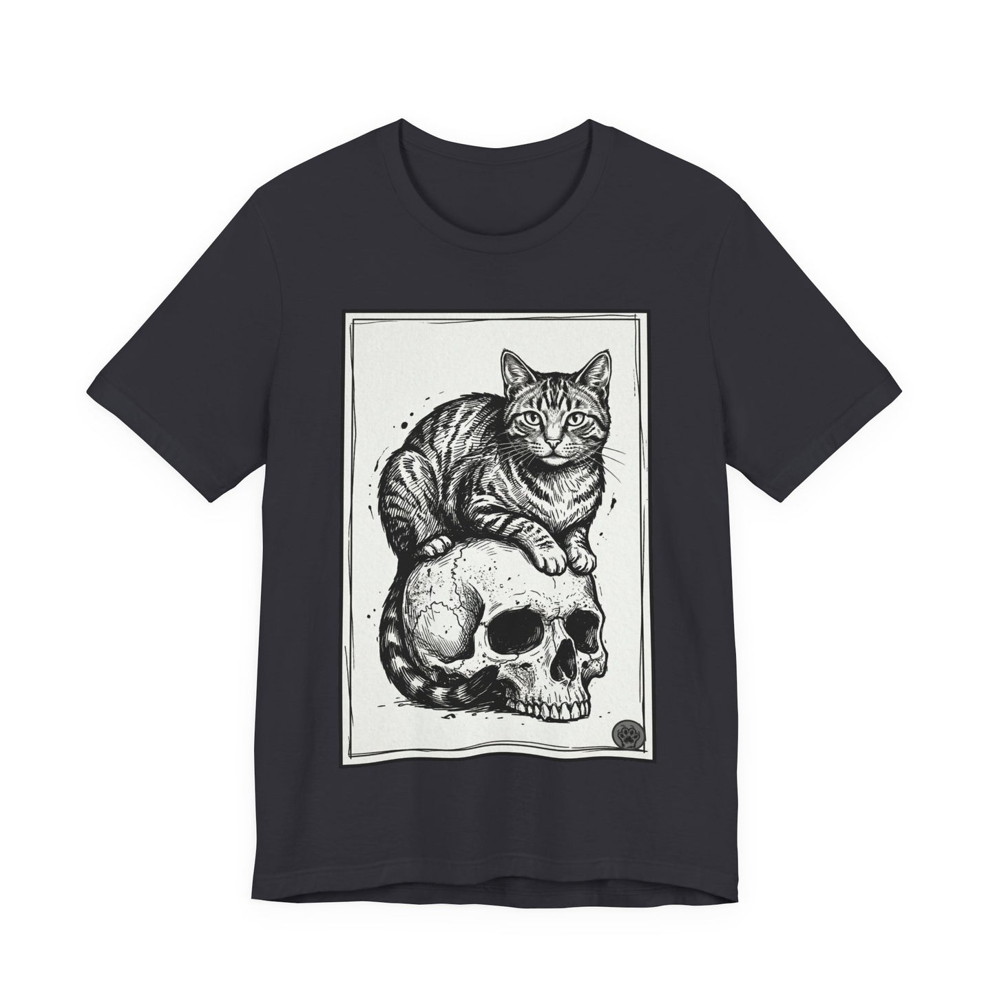 DarkArts Collection - Cat & Skull 3 Graphic Tee — Gothic Cat Skull T‑Shirt