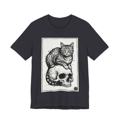 DarkArts Collection - Cat & Skull 3 Graphic Tee — Gothic Cat Skull T‑Shirt