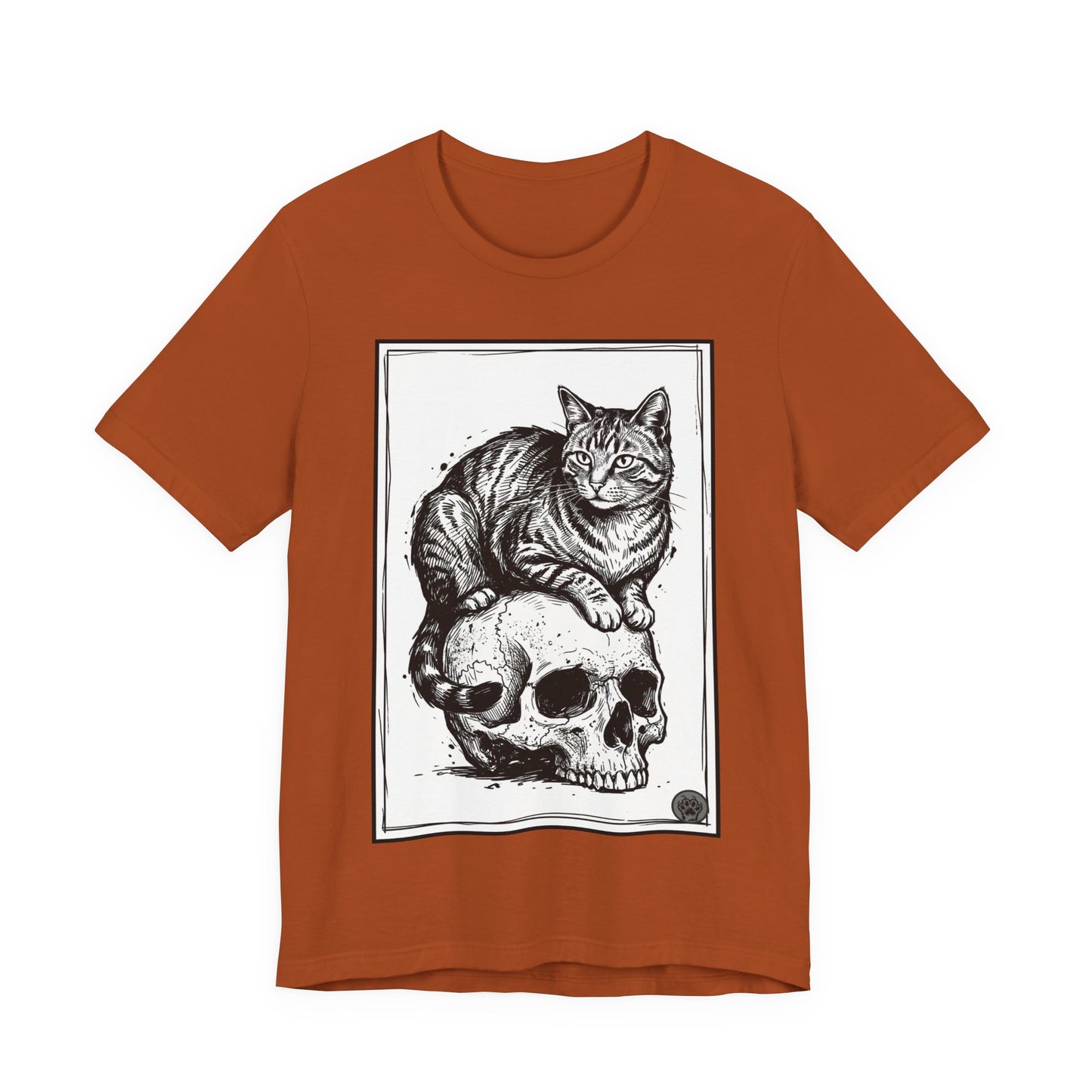 DarkArts Collection - Cat & Skull 2 T‑Shirt — Gothic Cat Skull Graphic Tee