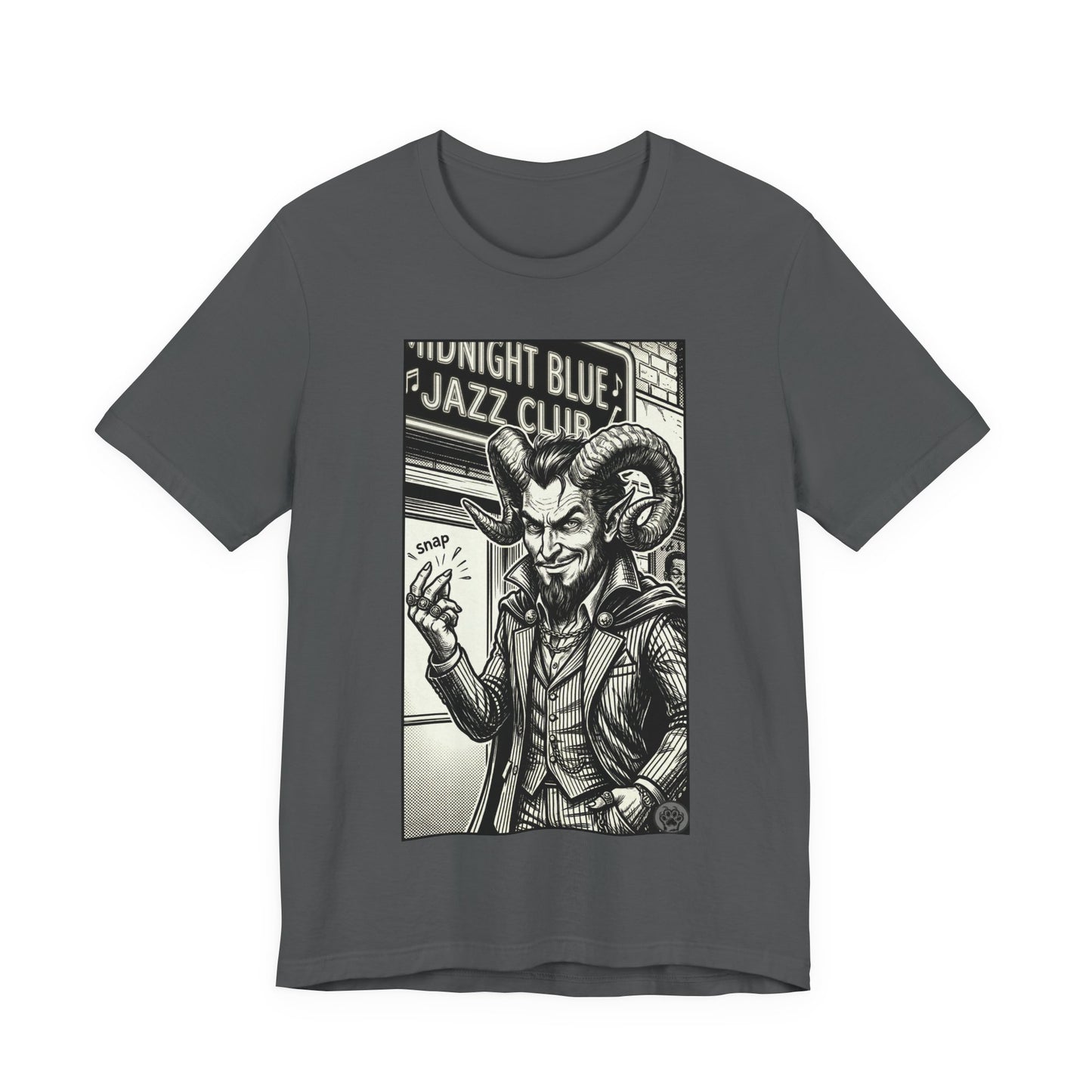 BLZB - Finger Snap Jazz Club Graphic Tee — 'Midnight Blue Jazz Club' Vintage Devil Illustration