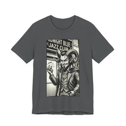 BLZB - Finger Snap Jazz Club Graphic Tee — 'Midnight Blue Jazz Club' Vintage Devil Illustration