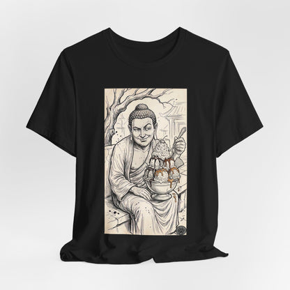 Bad Buddha Sundae Sketch Tee — Religious Humor Buddha Graphic T-Shirt