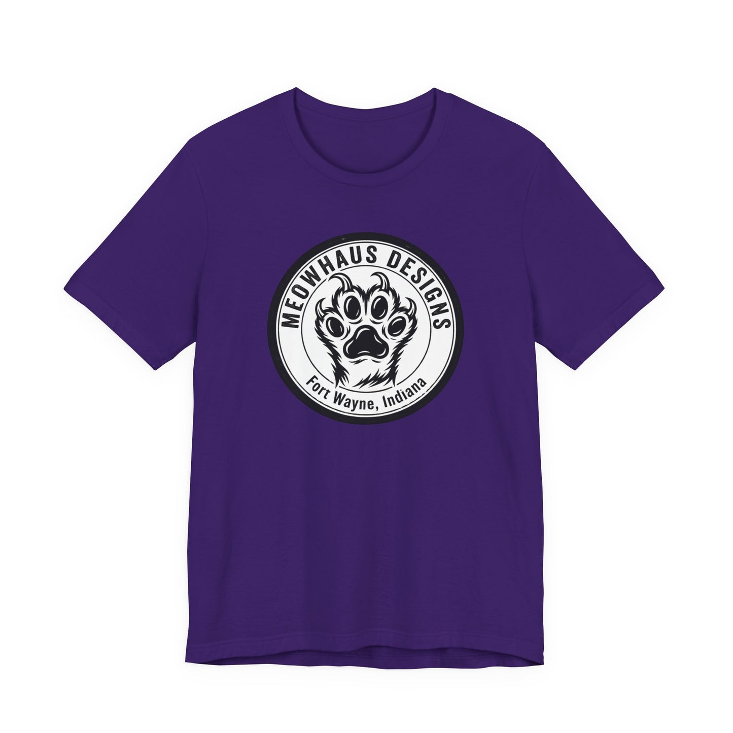 Meowhaus Designs Paw Logo T‑Shirt — Fort Wayne Cat Lover Graphic Tee