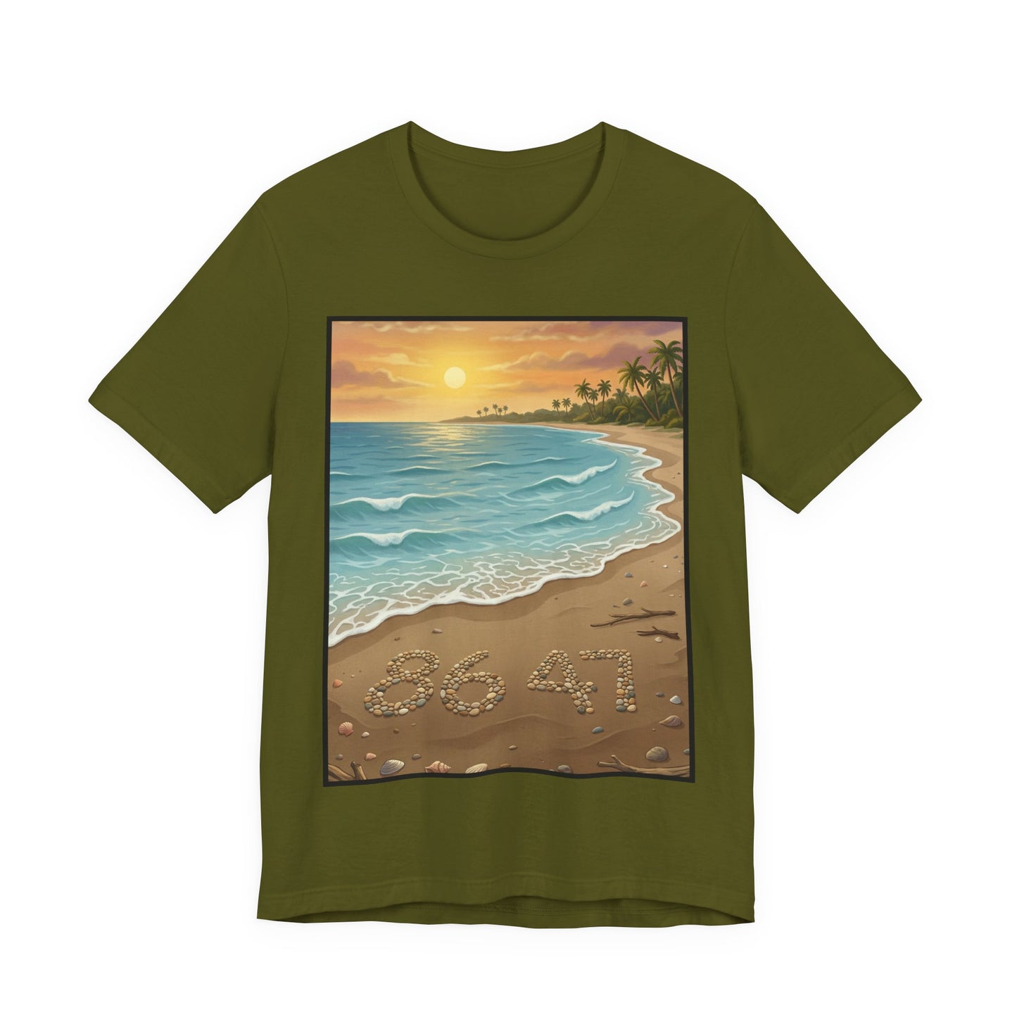 Another Nice Day At The Beach - Vertical - Beach Sunset Tee — Coastal Tropical Shoreline Graphic T‑Shirt