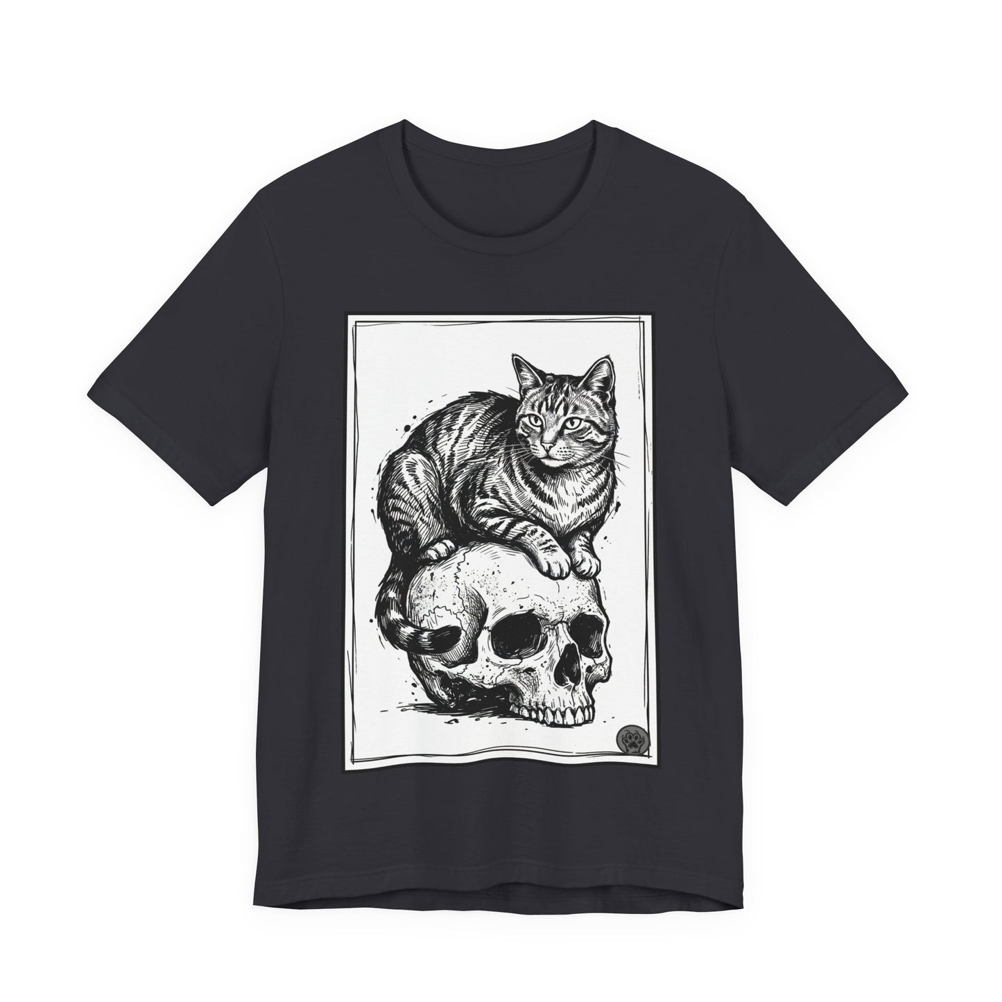 DarkArts Collection - Cat & Skull 2 T‑Shirt — Gothic Cat Skull Graphic Tee