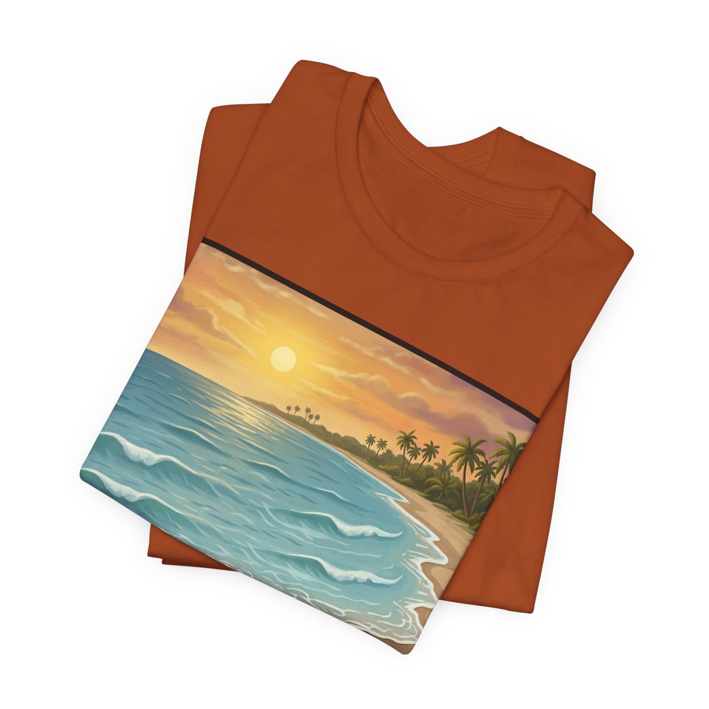 Another Nice Day At The Beach - Vertical - Beach Sunset Tee — Coastal Tropical Shoreline Graphic T‑Shirt