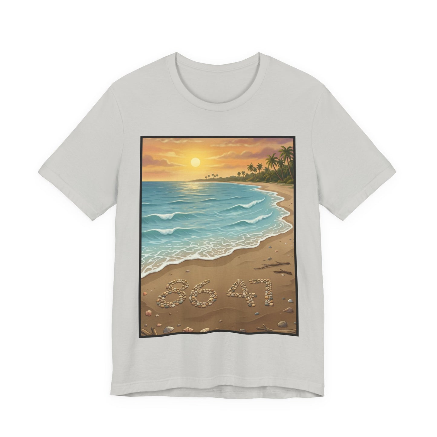Another Nice Day At The Beach - Vertical - Beach Sunset Tee — Coastal Tropical Shoreline Graphic T‑Shirt