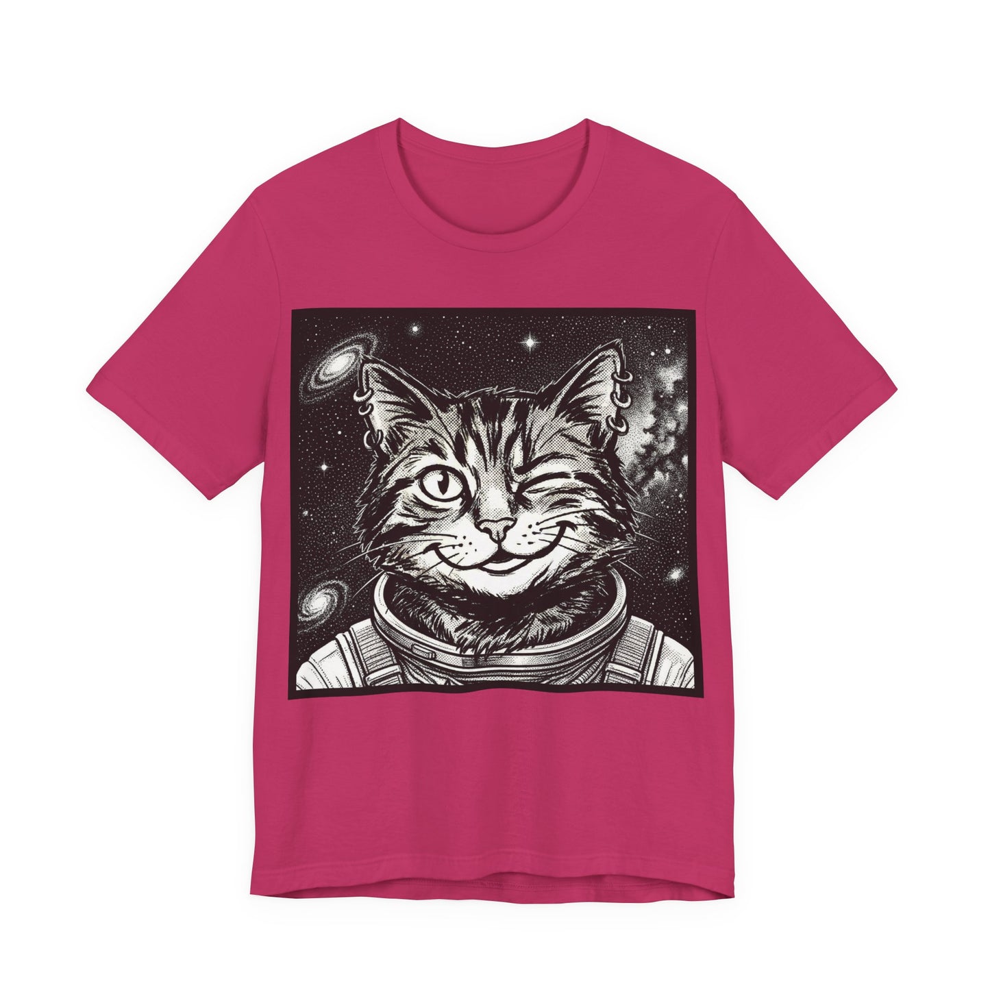 WinkyCat - The Astronaut (NO Gesture) Cat T-Shirt — Winking Space Kitty Graphic Tee