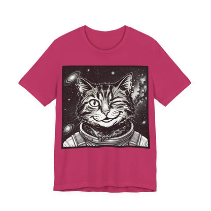 WinkyCat - The Astronaut (NO Gesture) Cat T-Shirt — Winking Space Kitty Graphic Tee