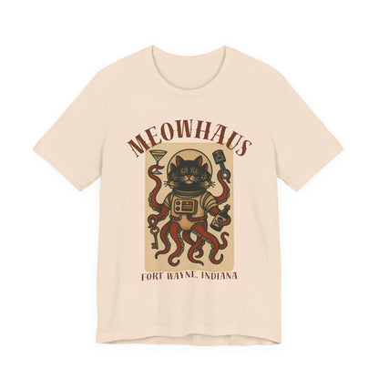 AlienCat Astronaut - Classic Tattoo Design Meowhaus Cat Octopus Tee — Fort Wayne, Indiana Retro Graphic T-Shirt