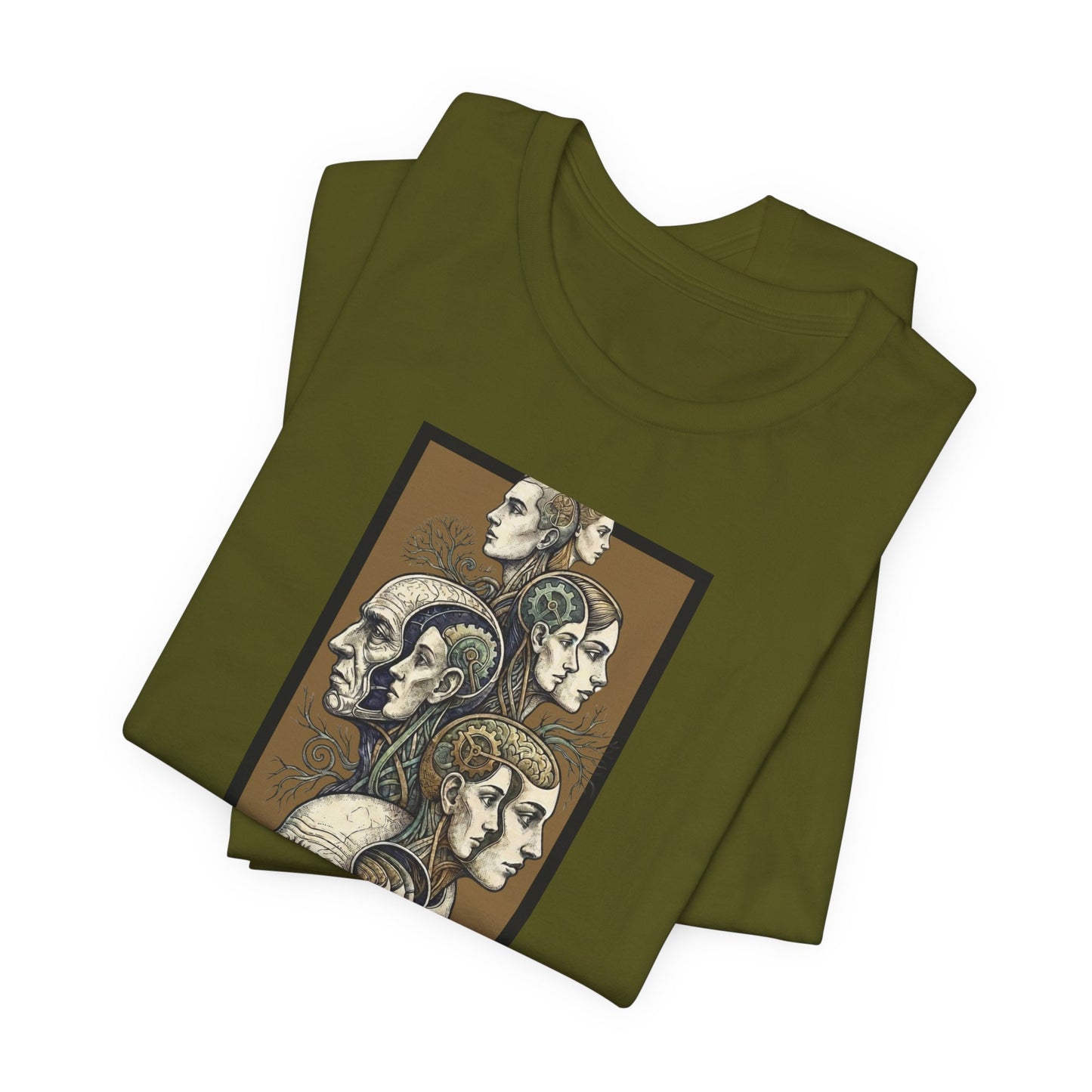 Family of Thought - Gold - Anatomical Heads Vertical Collage T-Shirt