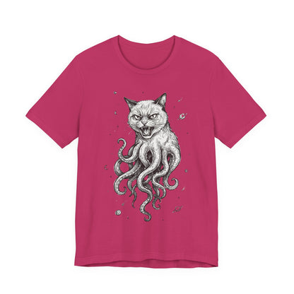 AlienCat In Space! - Cat-Octopus Hybrid Tee — Surreal Space Graphic T-Shirt