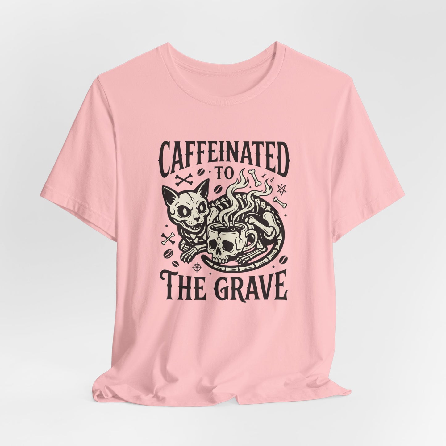 VOID - Caffeinated to the Grave Tee - Coffee Cat Humor Shirt