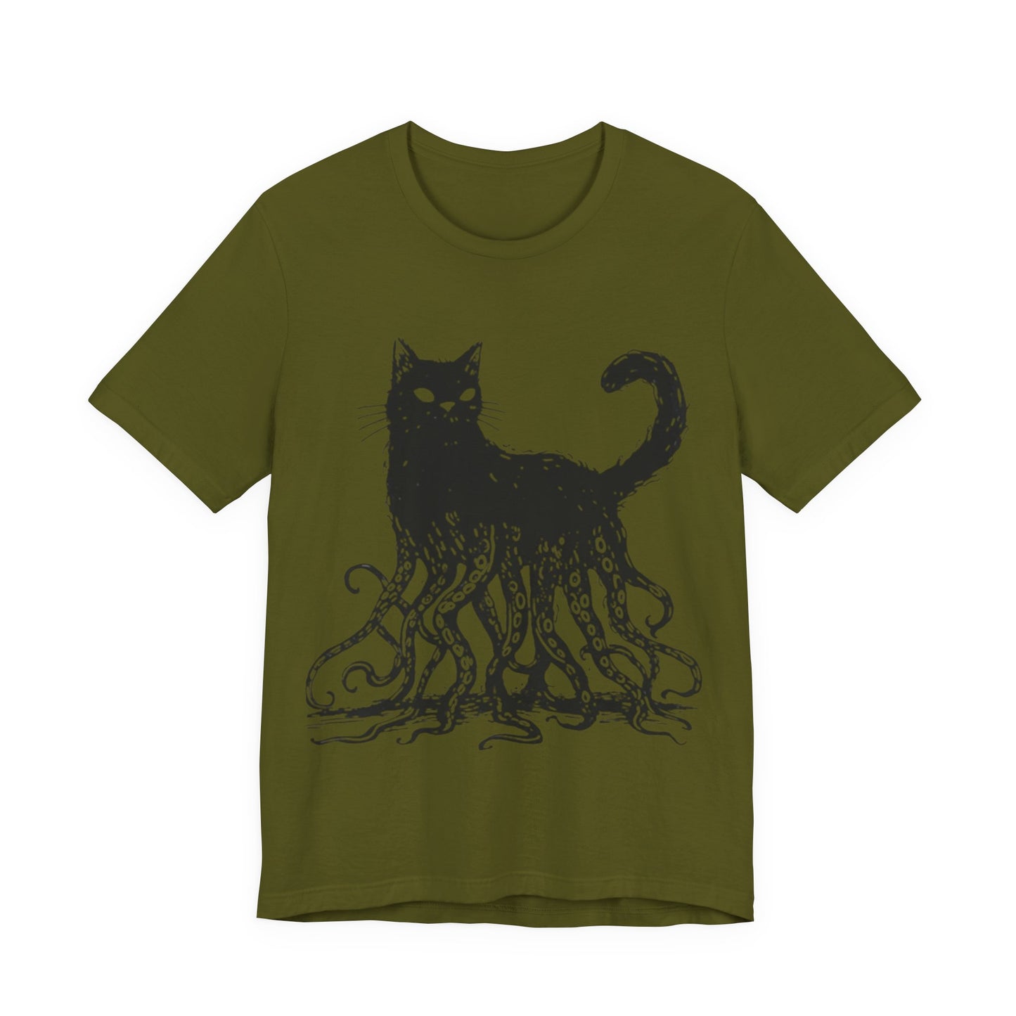 OctoCat Original T‑Shirt — Black Ink Mythical Cat with Octopus Tentacles Graphic Tee