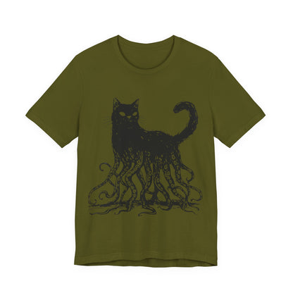 OctoCat Original T‑Shirt — Black Ink Mythical Cat with Octopus Tentacles Graphic Tee
