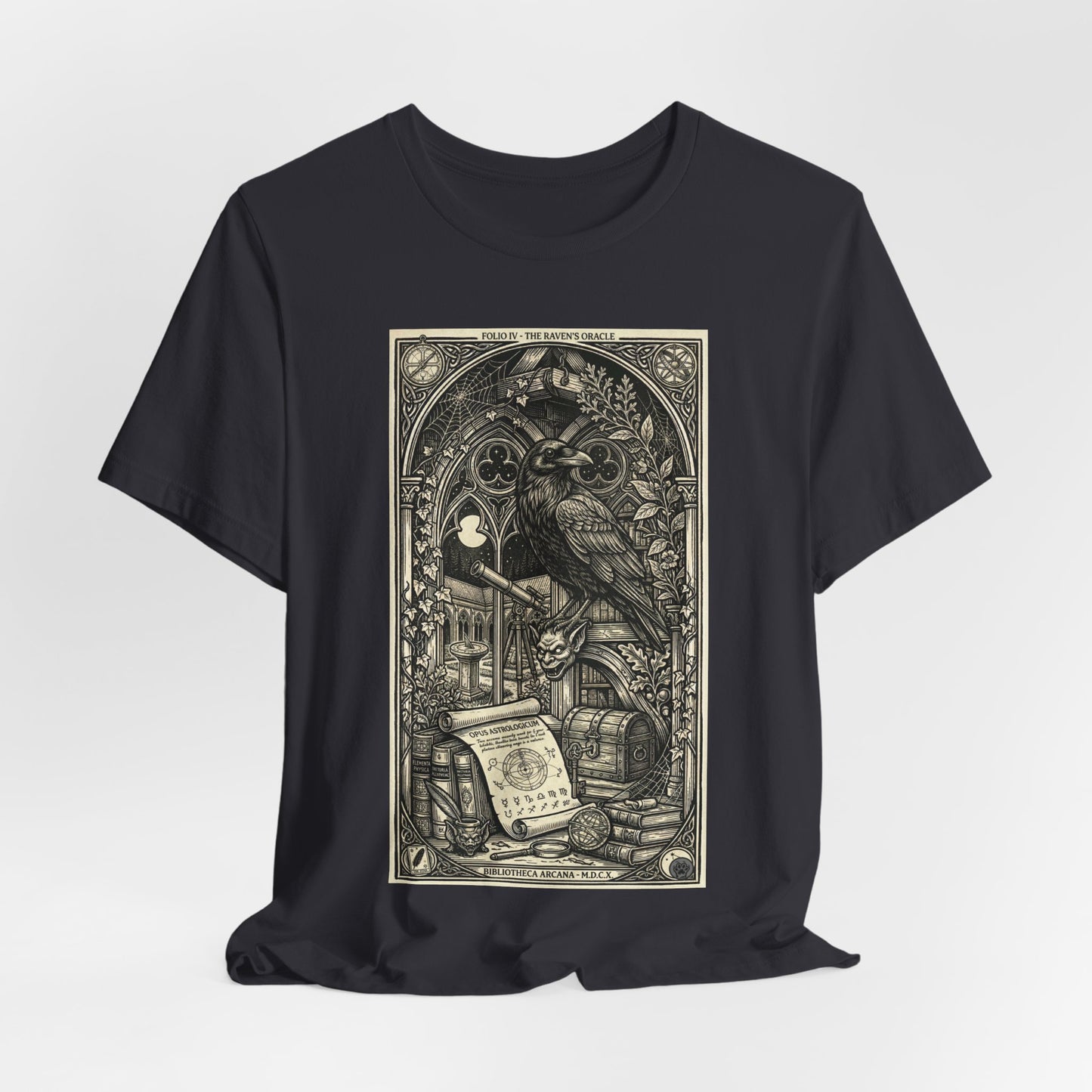 DarkArts Collection - Raven 2 - Raven Grimoire Tee — Gothic Occult Illustration T-Shirt