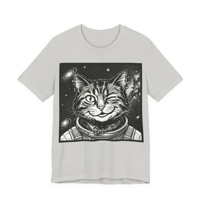 WinkyCat - The Astronaut (NO Gesture) Cat T-Shirt — Winking Space Kitty Graphic Tee