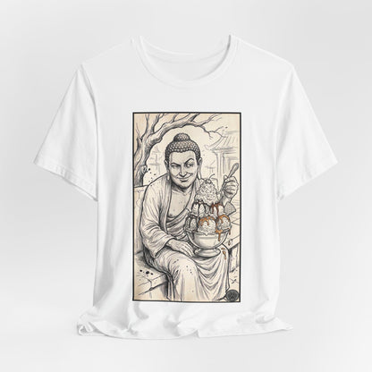 Bad Buddha Sundae Sketch Tee — Religious Humor Buddha Graphic T-Shirt