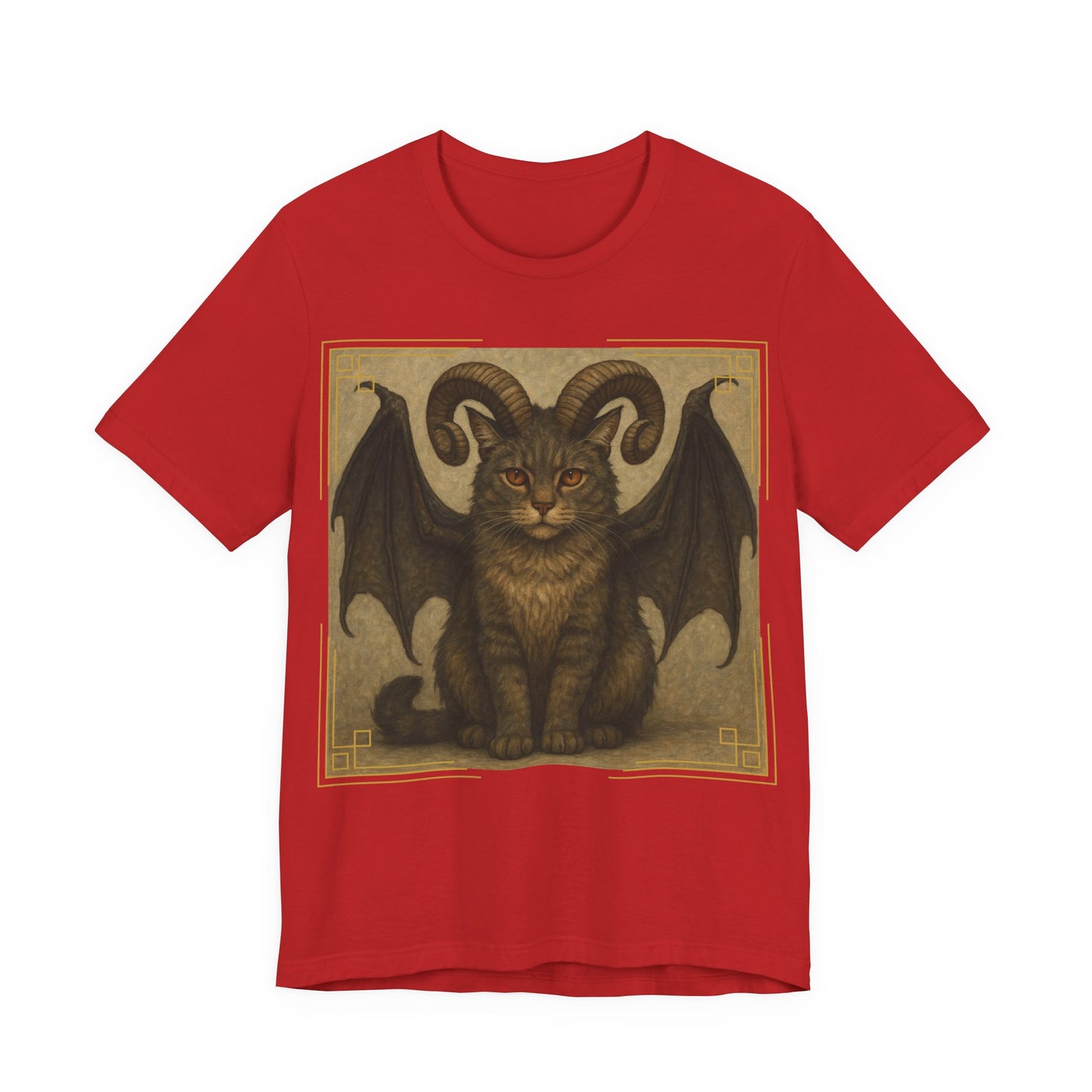 Folklore - Gothic Demon Cat T-Shirt — Horned Winged Feline Graphic Tee