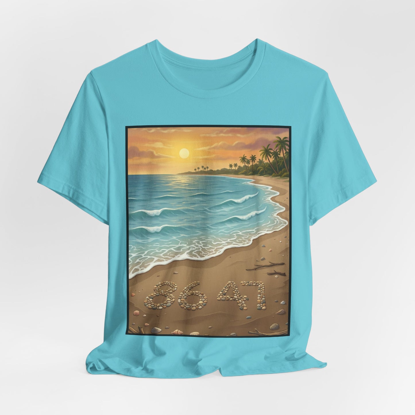 Another Nice Day At The Beach - Vertical - Beach Sunset Tee — Coastal Tropical Shoreline Graphic T‑Shirt